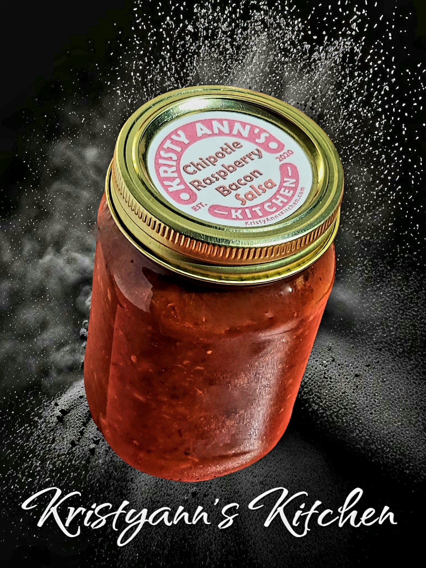 KristyAnn's Kitchen Salsa: Chipotle Raspberry Bacon Salsa (16oz)